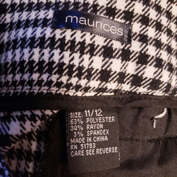 🎀 Maurices Houndstooth Skirt Black White 11/12 - Picture 4 of 4